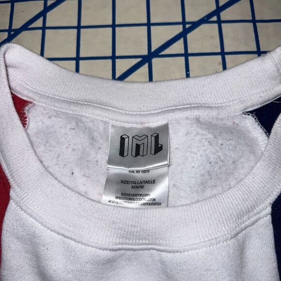 America Striped Crewneck Sweatshirt Size Medium IML Long Sleeve Pullover - Picture 7 of 9